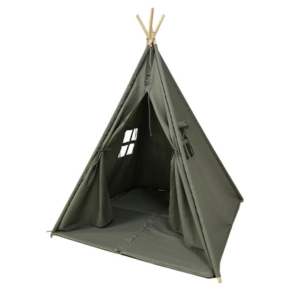  SUNNY Alba Tipizelt Für Kinder In Grau | Indienner / Tipi / Wigwam Zelt Mit Boden Für Kinderzimmer | Spielzelt Aus Baumwolle 120x120 Cm