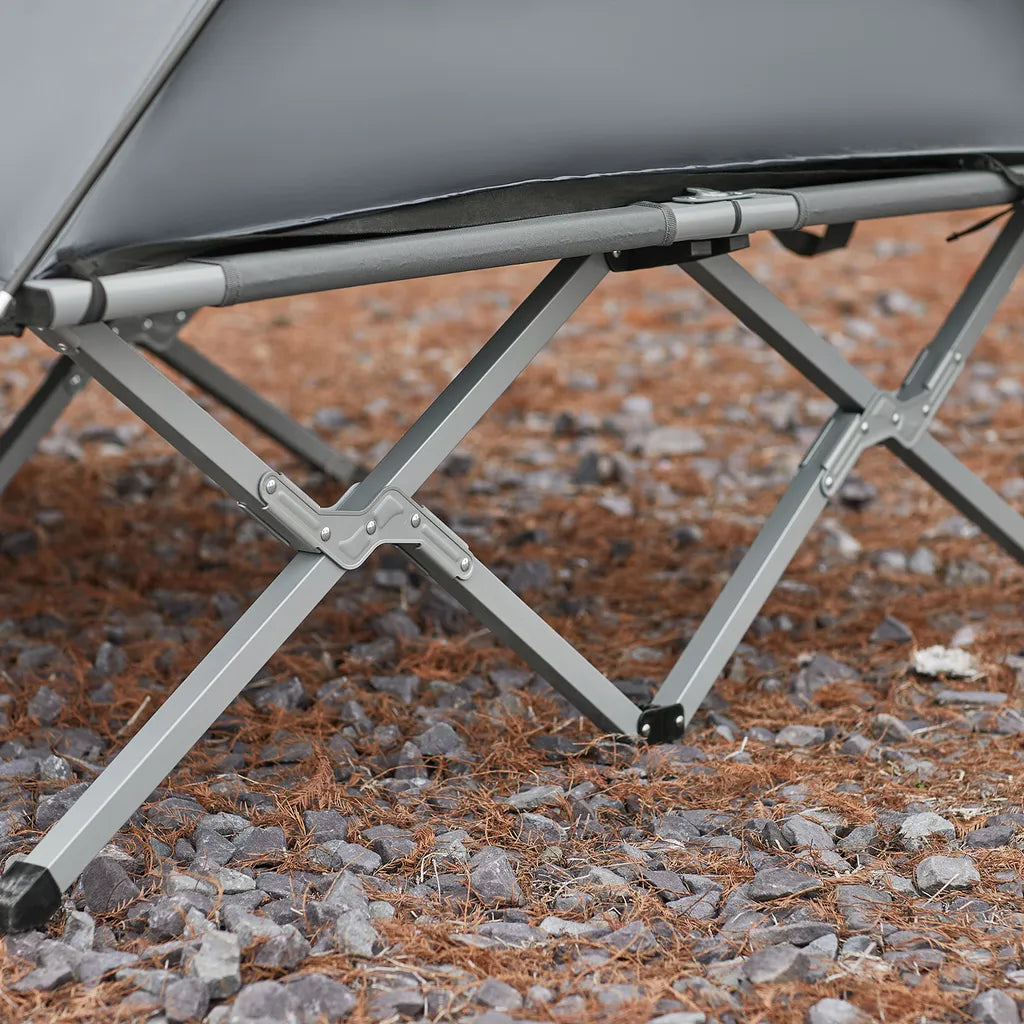  SoBuy OGS60-L-HG Feldbett Mit Zelt Feldbett 4in1-Zelt Mit Campingliege Schlafsack Wurfzelt Matratze Und Zubehör Zelt 2 Personen 2 Mann Zelt