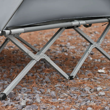  SoBuy OGS60-L-HG Feldbett Mit Zelt Feldbett 4in1-Zelt Mit Campingliege Schlafsack Wurfzelt Matratze Und Zubehör Zelt 2 Personen 2 Mann Zelt