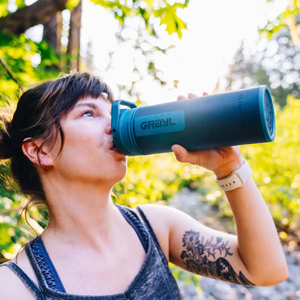  Grayl UltraPress Outdoor- & Reisewasserfilter, Forest Blue Mit 1 Ersatzfilter