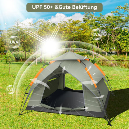  Puluomis Campingzelt Zelt Kuppelzelt Familienzelt Für 3-4 Personen Outdoor Camping Grün 210 X 180 X 105 Cm