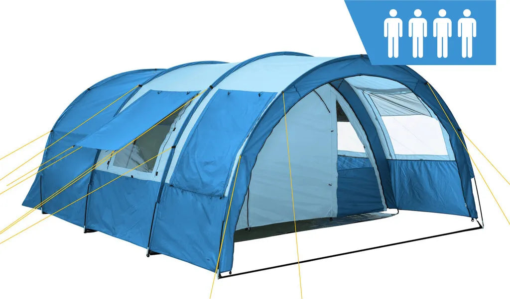  CampFeuer Zelt Multi Für 4 Personen | Blau / Hellbau | 5000 Mm Wassersäule