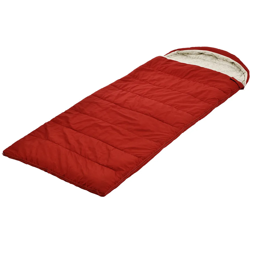  Deckenschlafsack, Outdoor Schlafsack Für Camping Und Zelten, 90 Cm Breit, Baumwolle Bossa Nova/Lamb's Wool, Inkl. Packbeutel, Farbe:rot