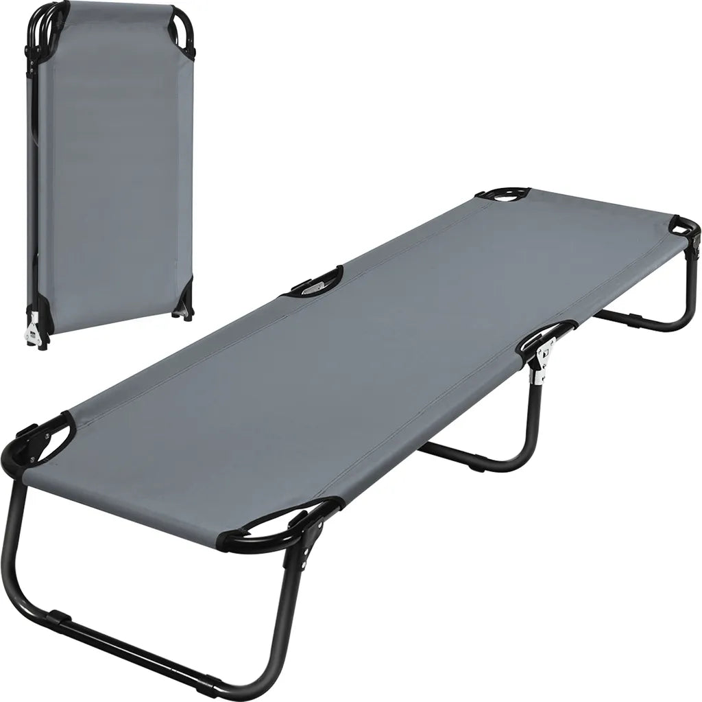  COSTWAY Feldbett Campingbett Bis 150 Kg Belastbar, Klappbett Liege Bett Campingliege Einzelbett 191x56x31cm
