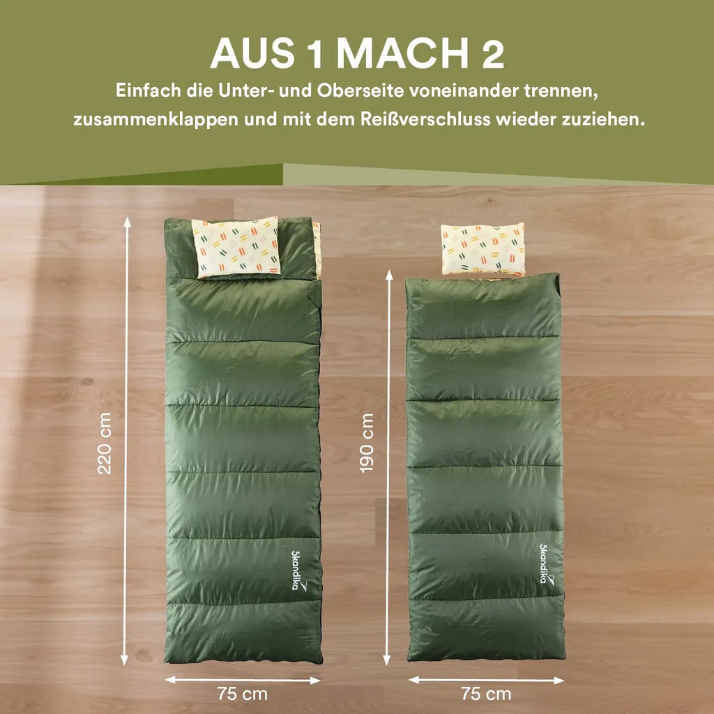  Skandika Deckenschlafsack Iceland Double, Dunkelgr
