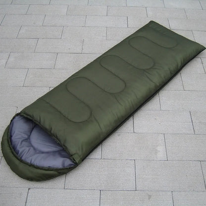  Outdoor Umschlag Schlafsack Camping Ultraleichter Schlafsack Mit Kappe, Armeegrün