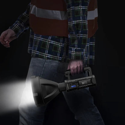  90000 Lumens Wiederaufladbare LED Scheinwerfer Taschenlampe Suchscheinwerfer Mit Stativ & USB-Ausgang