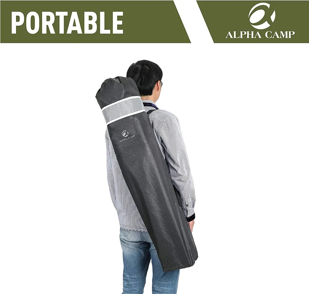  ALPHA CAMP Campingstuhl Faltbar Klappstuhl Gepolstert Mit Getränkehaltern Angelstuhl Mit Armlehnen Bis 160kg Outdoorstuhl Schwarzgrau