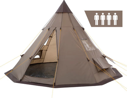  CampFeuer Tipi Zelt Spirit Für 4 Personen | Braun | 3000 Mm Wassersäule