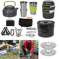  Wolketon 12x Camping Kochgeschirr Reisebesteck 2-3Person Kochtopf Kochset Essgeschirrset