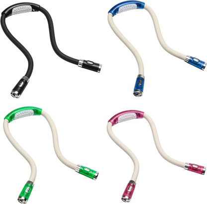  Verstellbare Bücherlampe 4 LED Hands Free Hängelampe, Flexibles Leselicht Zum Lesen Im Bett, 3 Helligkeitsstufen, Grün