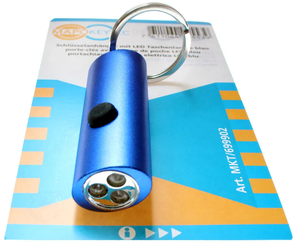  Schlüsselanhänger Blaue LED Taschenlampe Mit Schlüsselring