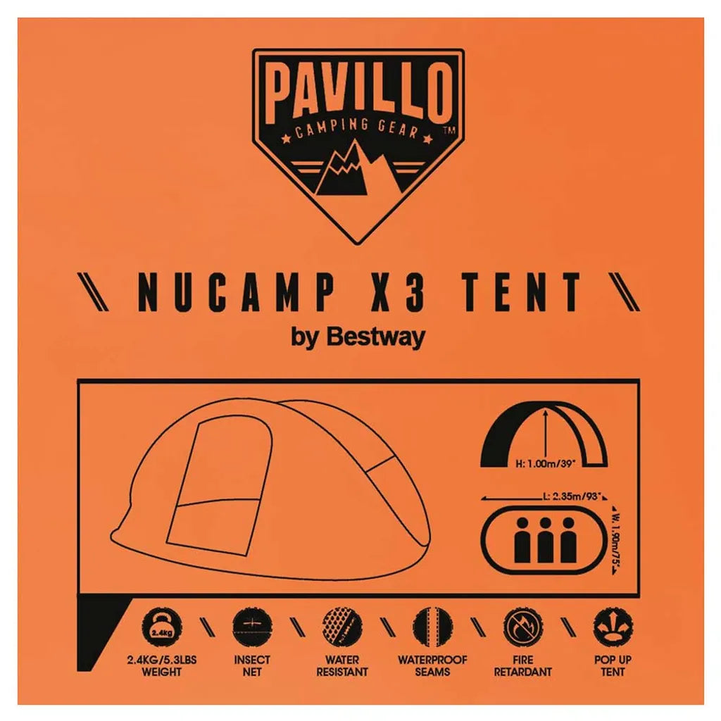  Bestway Pop-Up Zelt "Nucamp X 3 Tent" 235 X 190 X 100 Cm, 68005