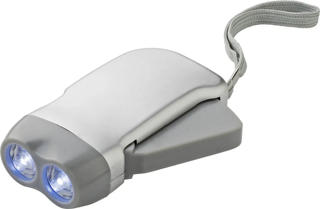  2x Dynamo Taschen Lampe 2 LED Taschenlampe Lampe Camper Kurbellampe Prepper Gr.S