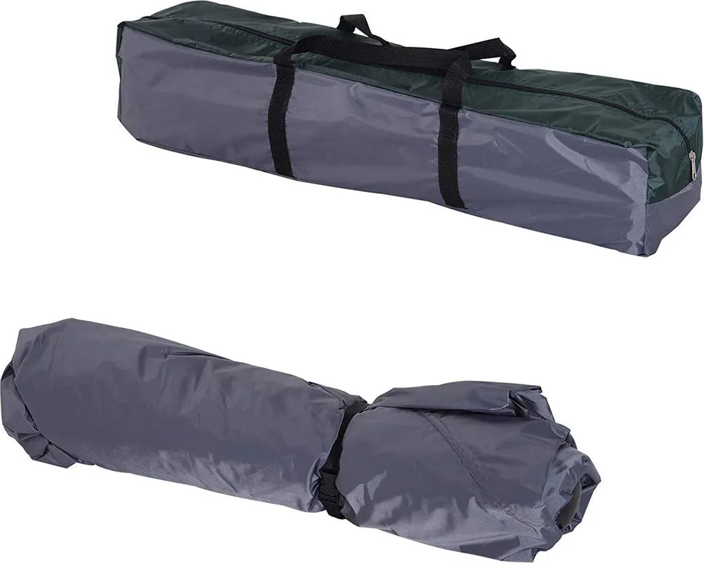  Outsunny Doppelzelt Campingzelt Outdoorzelt Familienzelt Quick-Up-Zelt 2 Erwachsene + 1 Kind 4 Jahreszeiten Wasserdicht Tragetasche 2 Türen Polyester + Glasfaser Dunkelgrün 210 X 210 X 140 Cm