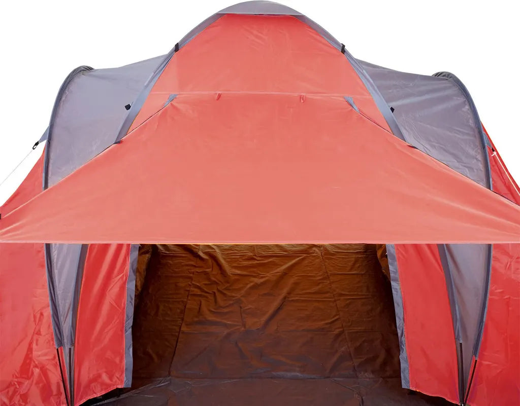  Campingzelt Loksa, 4-Mann Zelt Kuppelzelt Igluzelt Festival-Zelt, 4 Personen Rot