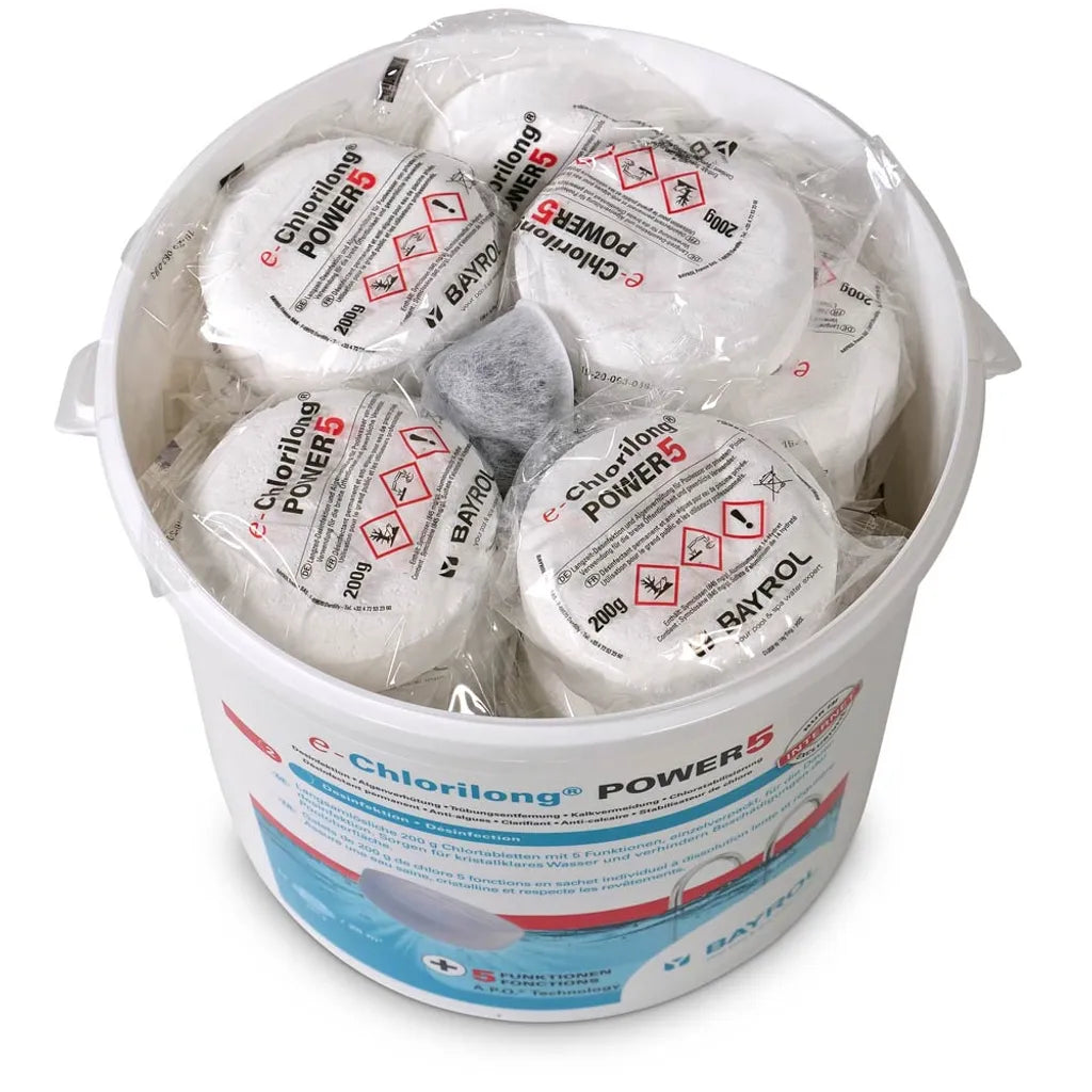  BAYROL E-Chlorilong® POWER 5 - 200 G Chlortabletten Mit 5 Funktionen 5,0 Kg