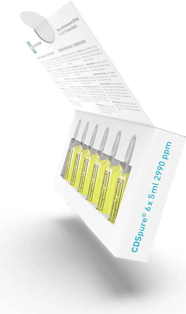  AQUARIUS Pro Life ® - CDSpure 6x5ml I Nanogefiltert & Hochrein I Chlordioxid-Fertiglösung (0,299%) In Klarglas Ampullen I 5 Jahre Ungekühlt Haltbar I 2990ppm I CDL Tropfen I Premium CDS I Das Original