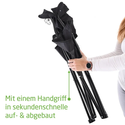  Raburg Angelstuhl JOE In SCHWARZ - Praktischer Faltstuhl Mit Armlehnen & Getränkehalter, Inklusive Tasche - Robust Für Camping, Strand, Angeln, Outdoor, Zuschauer, Jagd, Festival & Freizeit, Belastbar Bis 120 Kg