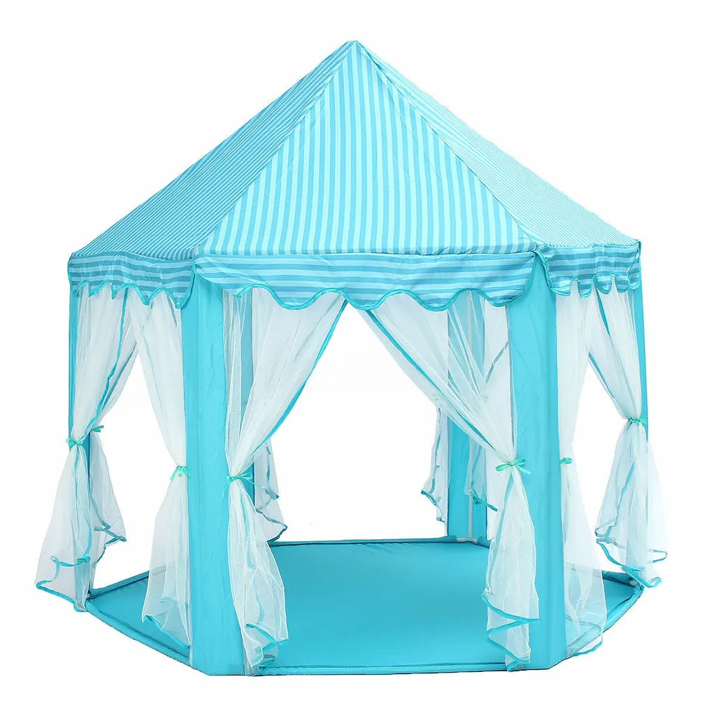  Kinderzelt Babyzelt Spielhaus Prinzessin Spielzelt Bällebad Spielhöhle Zelt Blau