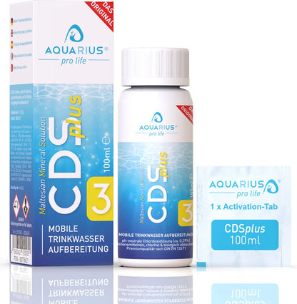  AQUARIUS Pro Life ® - CDSplus 100 Ml - Patentierte Chlordioxid Lösung I CDL Tropfen I Chlorine Dioxide Solution I Auf Wunsch Aktivierbar I Das Original