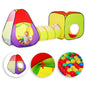  KIDIZ® Spielzelt Spielhaus Babyzelt ✓ 200 Bälle ✓ Bällebad ✓ Kinderzelt | Ideal Für Zuhause & Im Garten | Tasche | Tunnel, Größe:XL
