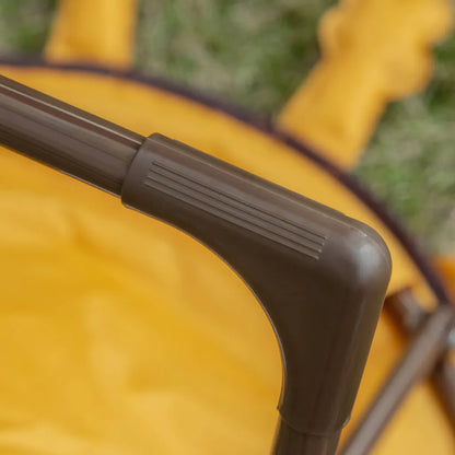  HOMCOM Moonchair Campingstühle Kinder Mondstuhl Faltbar Kinder-Klappsessel Klappbar In-& Outdoor Leicht Zu Tragen Für Kleinkind Mädchen Junge Stahl Gelb Ø50 X 49H Cm