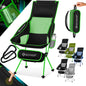  KESSER® Campingstuhl Faltbar Klappbar Mit Hoher Rückenlehne Tragbar Angelstuhl Camping Stuhl Faltstuhl Bis 120 Kg Strandstuhl Angelstuhl Klapphocker Mit Getränkehalter Outdoor Stuhl, Farbe:Schwarz / Grau
