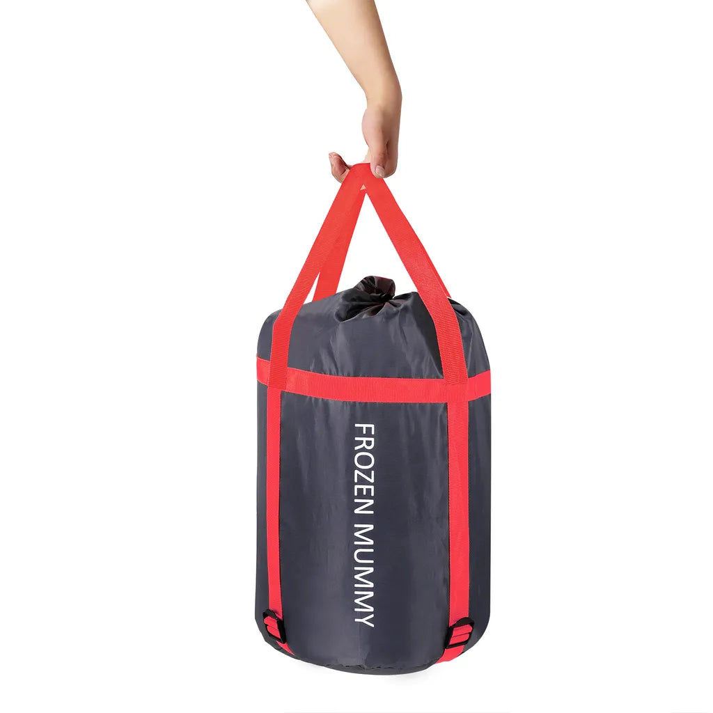  Monzana Schlafsack FROZEN MUMMY Mumienschlafsack 230x82cm Von -21°C Bis 2°C Deckenschlafsack Campingschlafsack Farbwahl, Farbe:dunkelblau-dunkelrot