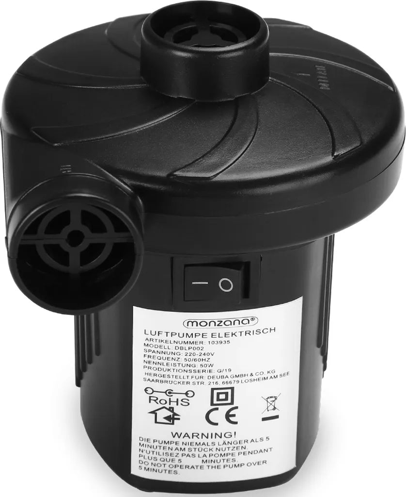  Elektrische Luftpumpe Elektropumpe Inkl. 3 Aufsätze 230V 50 Watt Multifunktional 2 In 1 Luftmatratze Luftballon