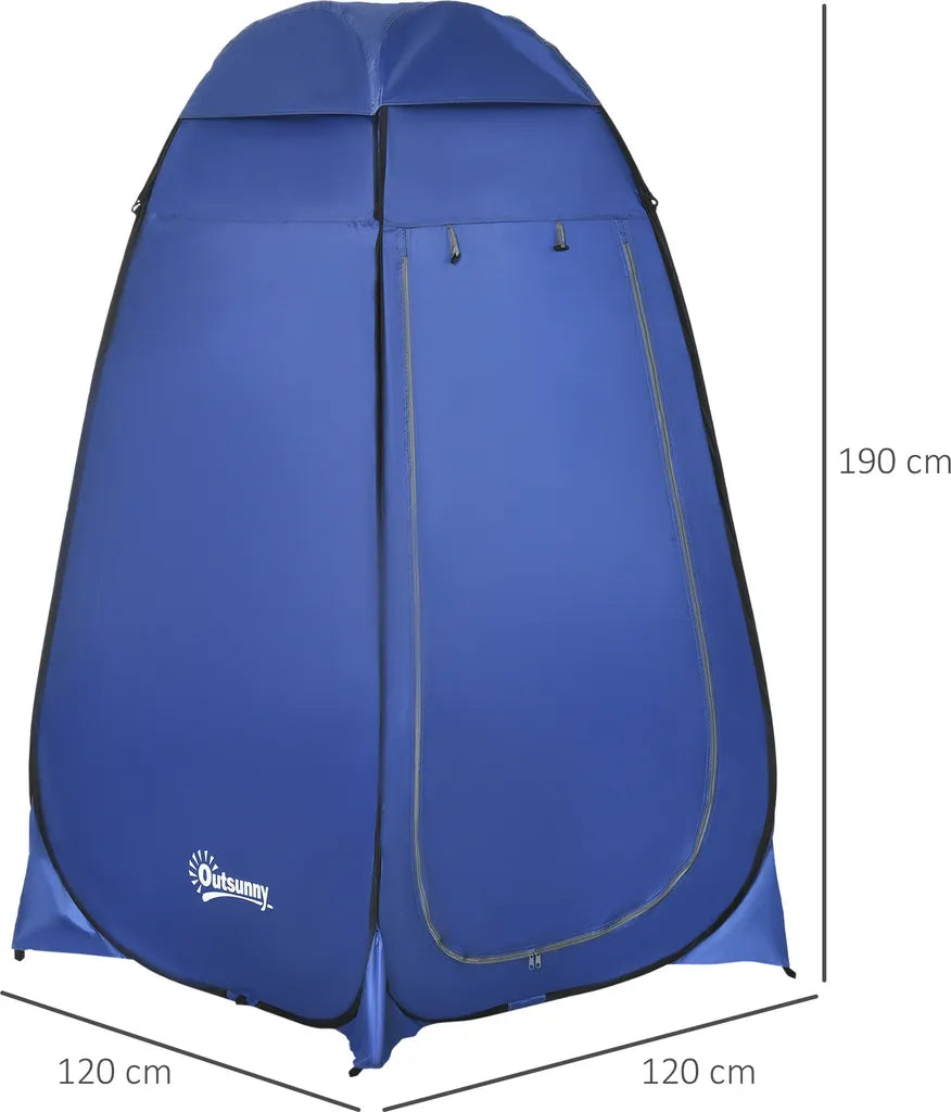  Outsunny Pop Up Toilettenzelt Mobiles Camping Duschzelt Umkleidezelt Mit Innentasche Duschkabine Umkleidekabine Wasserfest Polyester Dunkelblau 120 X 120 X 190 Cm