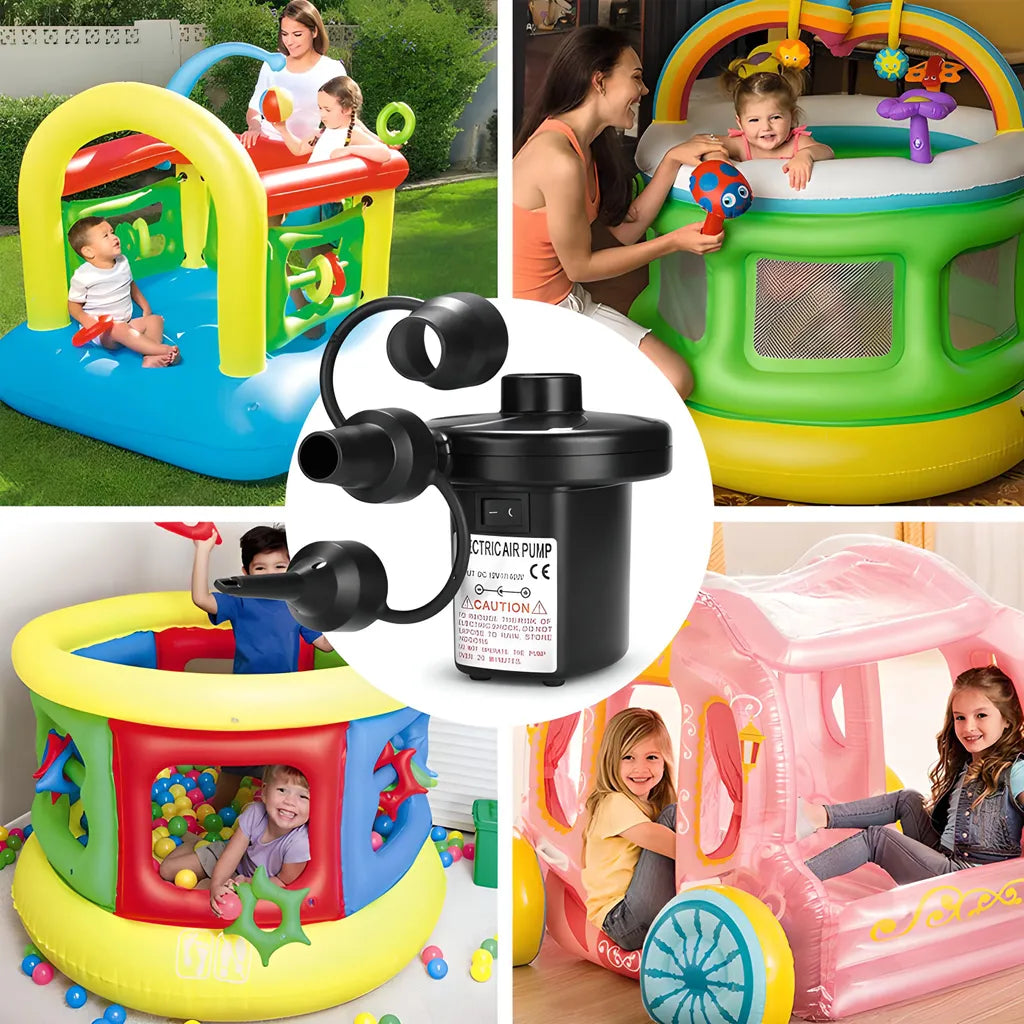  Elektrische Luftpumpe Luftmatratze 3 Luftdüse Tragbar Elektropumpe 2 In1 Inflate Deflate Kompressor Matratze Sofa Pool Schwimmring Camping 230V Retoo