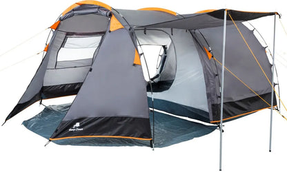  CampFeuer Zelt Super+ Für 4 Personen | Grau / Schwarz | 3000 Mm Wassersäule