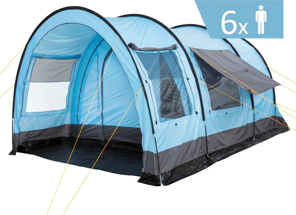  CampFeuer Zelt Relax6 Für 6 Personen | Hellblau / Grau | 5000 Mm Wassersäule