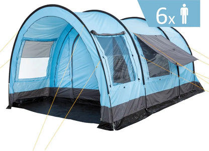  CampFeuer Zelt Relax6 Für 6 Personen | Hellblau / Grau | 5000 Mm Wassersäule