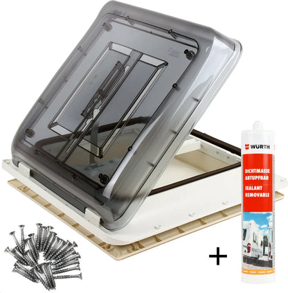  Dachfenster Fiamma Vent 40x40 Cm Klar + Dichtmittel + Schrauben Für Wohnwagen