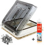  Dachfenster Fiamma Vent 40x40 Cm Klar + Dichtmittel + Schrauben Für Wohnwagen