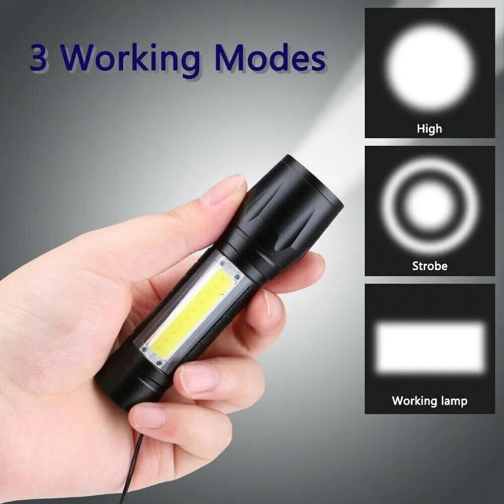  Super Hell LED Taschenlampe 250000 Lumen USB Zoom Torch Wiederaufladbare Mini Camping Arbeitslicht Taschenlampe