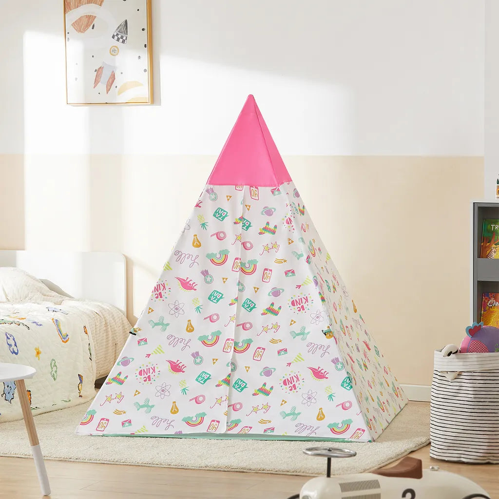  SoBuy OSS06 Tipizelt Spielzelt Zelt Für Kinder Mit Tür Und Fenster Spielhaus Kinderzelt BHT Ca.: 133x153x133cm