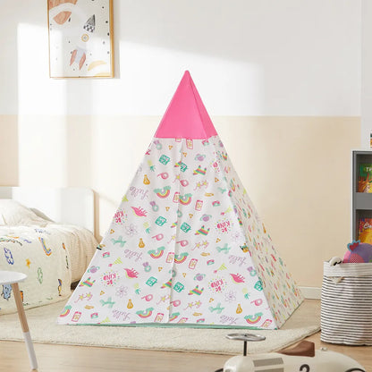  SoBuy OSS06 Tipizelt Spielzelt Zelt Für Kinder Mit Tür Und Fenster Spielhaus Kinderzelt BHT Ca.: 133x153x133cm