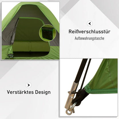  Outsunny Autozelt, Campingzelt, Reisezelt, Für 4-5 Personen, Glasfaser Polyester, Grün, 300 X 300 X 230 Cm