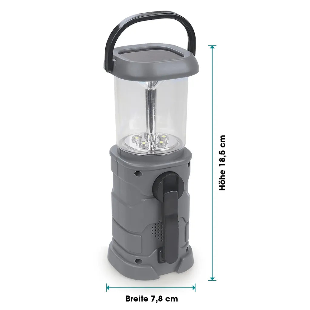  EASYmaxx Akku-Lampe Mit Radio - Lädt über Solar, Kurbel Und USB