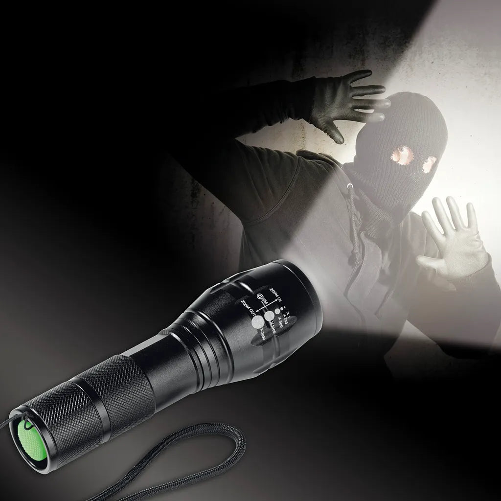  EASYmaxx LED Security Funktions Taschenlampe Sicherheit Bis 150m Metallgehäuse