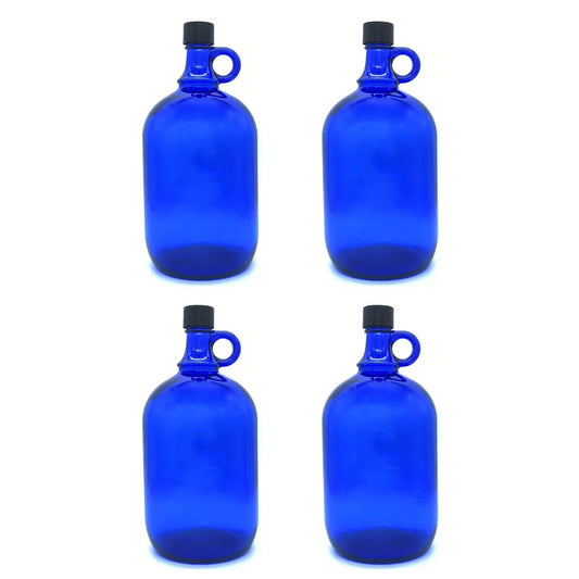  4er-Set Glasballon Aus Blauglas 2 Liter Inkl. Schraubverschluss
