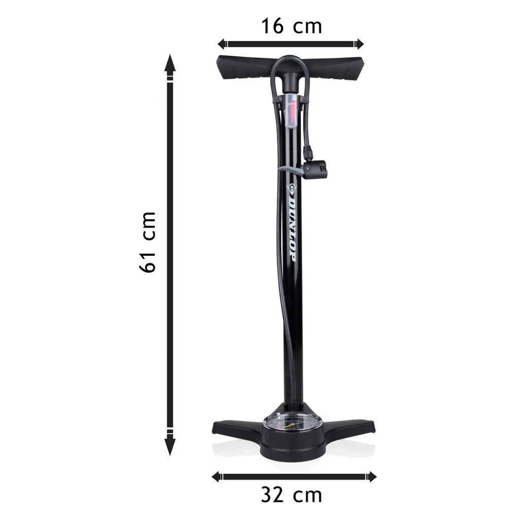  Fahrradpumpe Mit Manometer - Luftpumpe Für Alle Ventile - Standpumpe Für Dunlop-Ventil - Presta-Ventil Und Auto-Ventil - Schwarz