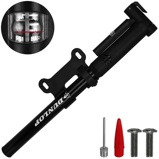  Dunlop Mini Fahrradpumpe Mit Druckanzeige Und Adapter Luftpumpe Minipumpe Fahrrad Pumpe Ballpumpe Miniluftpumpe