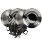  Black Snake® Flacher Und Tiefer Camping Picknick Teller Mit Besteck Plus Karabiner Haken Tasse Aus Edelstahl - 2 Personen - Set