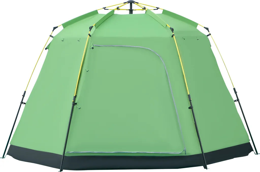  Outsunny Camping Zelt 6 Personen Zelt Familienzelt Kuppelzelt PU2000mm Einfache Einrichtung Für Familien Trekking Festival Stahl Glasfaser Grün 320 X 320 X 180 Cm