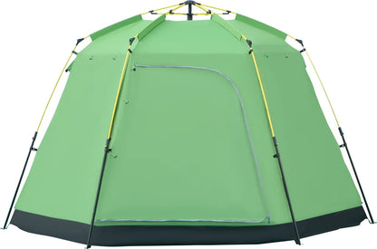 Outsunny Camping Zelt 6 Personen Zelt Familienzelt Kuppelzelt PU2000mm Einfache Einrichtung Für Familien Trekking Festival Stahl Glasfaser Grün 320 X 320 X 180 Cm