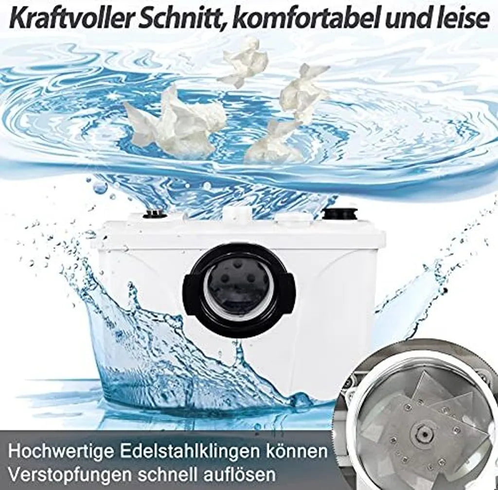  TRMLBE Hebeanlage Fäkalienpumpe 700W Schmutzwasserpumpen Wasserpumpen Mit Kohlefilter Für WC Dusche Waschtisch Haushaltspumpe